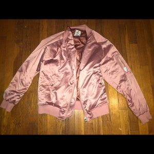 Pink urban outfitters bomber jacket